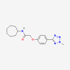 molecular formula C17H23N5O2 B10999129 N-cycloheptyl-2-[4-(2-methyl-2H-tetrazol-5-yl)phenoxy]acetamide 