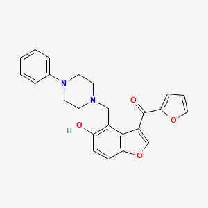 Furan-2-yl{5-hydroxy-4-[(4-phenylpiperazin-1-yl)methyl]-1-benzofuran-3-yl}methanone