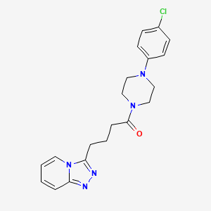 molecular formula C20H22ClN5O B10999143 1-[4-(4-Chlorophenyl)piperazin-1-yl]-4-([1,2,4]triazolo[4,3-a]pyridin-3-yl)butan-1-one 