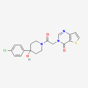 molecular formula C19H18ClN3O3S B10999152 3-{2-[4-(4-chlorophenyl)-4-hydroxypiperidin-1-yl]-2-oxoethyl}thieno[3,2-d]pyrimidin-4(3H)-one 