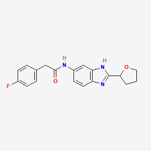 molecular formula C19H18FN3O2 B10999167 2-(4-fluorophenyl)-N-[2-(tetrahydrofuran-2-yl)-1H-benzimidazol-6-yl]acetamide 