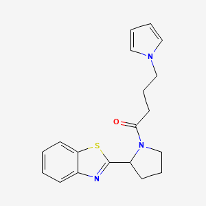 molecular formula C19H21N3OS B10999175 1-[2-(1,3-Benzothiazol-2-YL)-1-pyrrolidinyl]-4-(1H-pyrrol-1-YL)-1-butanone 