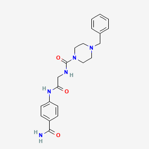 4-benzyl-N-{2-[(4-carbamoylphenyl)amino]-2-oxoethyl}piperazine-1-carboxamide