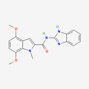 molecular formula C19H18N4O3 B10999194 N-(1H-benzimidazol-2-yl)-4,7-dimethoxy-1-methyl-1H-indole-2-carboxamide 