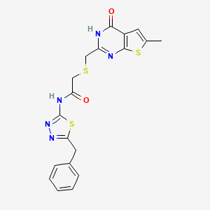 N-(5-benzyl-1,3,4-thiadiazol-2-yl)-2-{[(4-hydroxy-6-methylthieno[2,3-d]pyrimidin-2-yl)methyl]sulfanyl}acetamide