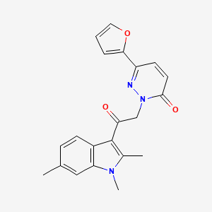 molecular formula C21H19N3O3 B10999203 6-(furan-2-yl)-2-[2-oxo-2-(1,2,6-trimethyl-1H-indol-3-yl)ethyl]pyridazin-3(2H)-one 