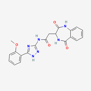 2-(2,5-dioxo-2,3,4,5-tetrahydro-1H-1,4-benzodiazepin-3-yl)-N-[5-(2-methoxyphenyl)-1H-1,2,4-triazol-3-yl]acetamide