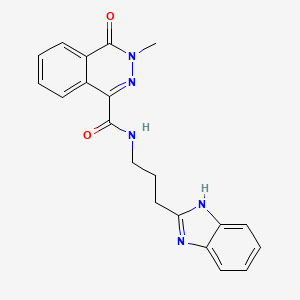 molecular formula C20H19N5O2 B10999230 N-[3-(1H-benzimidazol-2-yl)propyl]-3-methyl-4-oxo-3,4-dihydrophthalazine-1-carboxamide 