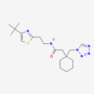 N-{2-[4-(tert-butyl)-1,3-thiazol-2-yl]ethyl}-2-[1-(1H-1,2,3,4-tetraazol-1-ylmethyl)cyclohexyl]acetamide