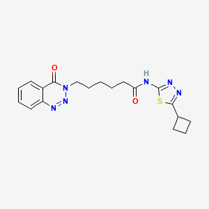 N-[(2Z)-5-cyclobutyl-1,3,4-thiadiazol-2(3H)-ylidene]-6-(4-oxo-1,2,3-benzotriazin-3(4H)-yl)hexanamide