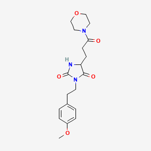 molecular formula C19H25N3O5 B10999293 3-[2-(4-Methoxyphenyl)ethyl]-5-[3-(morpholin-4-yl)-3-oxopropyl]imidazolidine-2,4-dione 