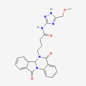 molecular formula C23H22N6O4 B10999313 4-(5,11-dioxo-6a,11-dihydroisoindolo[2,1-a]quinazolin-6(5H)-yl)-N-[5-(methoxymethyl)-1H-1,2,4-triazol-3-yl]butanamide 