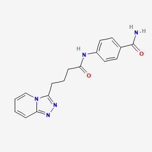 molecular formula C17H17N5O2 B10999324 4-{[4-([1,2,4]Triazolo[4,3-a]pyridin-3-yl)butanoyl]amino}benzamide 