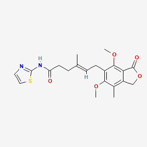 molecular formula C21H24N2O5S B10999333 (4E)-6-(4,6-dimethoxy-7-methyl-3-oxo-1,3-dihydro-2-benzofuran-5-yl)-4-methyl-N-(1,3-thiazol-2-yl)hex-4-enamide 