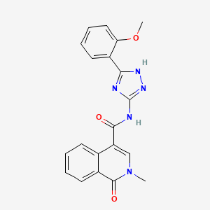 molecular formula C20H17N5O3 B10999365 N-[5-(2-methoxyphenyl)-1H-1,2,4-triazol-3-yl]-2-methyl-1-oxo-1,2-dihydroisoquinoline-4-carboxamide 