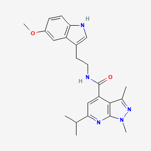 molecular formula C23H27N5O2 B10999398 N-[2-(5-methoxy-1H-indol-3-yl)ethyl]-1,3-dimethyl-6-(propan-2-yl)-1H-pyrazolo[3,4-b]pyridine-4-carboxamide 