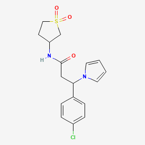 3-(4-chlorophenyl)-N-(1,1-dioxidotetrahydrothiophen-3-yl)-3-(1H-pyrrol-1-yl)propanamide