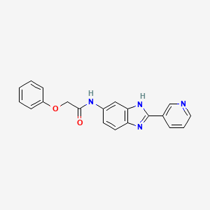 2-phenoxy-N-[2-(pyridin-3-yl)-1H-benzimidazol-5-yl]acetamide