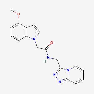 molecular formula C18H17N5O2 B10999413 2-(4-methoxy-1H-indol-1-yl)-N-([1,2,4]triazolo[4,3-a]pyridin-3-ylmethyl)acetamide 