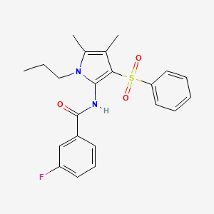 N-[4,5-dimethyl-3-(phenylsulfonyl)-1-propyl-1H-pyrrol-2-yl]-3-fluorobenzamide