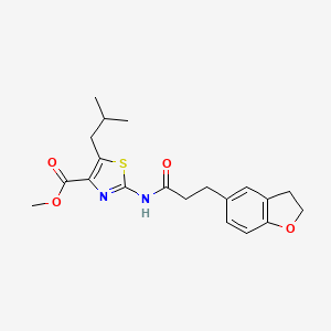 Methyl 2-{[3-(2,3-dihydro-1-benzofuran-5-yl)propanoyl]amino}-5-(2-methylpropyl)-1,3-thiazole-4-carboxylate