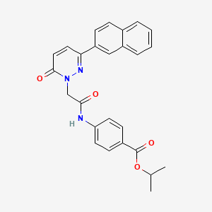 molecular formula C26H23N3O4 B10999431 propan-2-yl 4-({[3-(naphthalen-2-yl)-6-oxopyridazin-1(6H)-yl]acetyl}amino)benzoate 