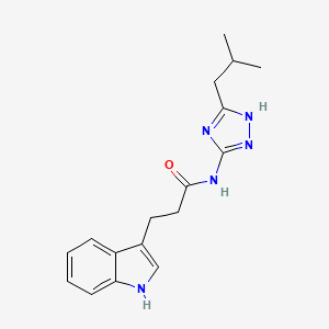 3-(1H-indol-3-yl)-N-[5-(2-methylpropyl)-1H-1,2,4-triazol-3-yl]propanamide