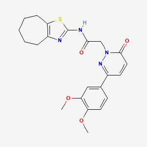 2-[3-(3,4-dimethoxyphenyl)-6-oxopyridazin-1(6H)-yl]-N-[(2Z)-3,4,5,6,7,8-hexahydro-2H-cyclohepta[d][1,3]thiazol-2-ylidene]acetamide