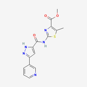 methyl 5-methyl-2-({[5-(pyridin-3-yl)-1H-pyrazol-3-yl]carbonyl}amino)-1,3-thiazole-4-carboxylate