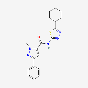 N-(5-cyclohexyl-1,3,4-thiadiazol-2-yl)-1-methyl-3-phenyl-1H-pyrazole-5-carboxamide