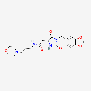 2-[1-(1,3-benzodioxol-5-ylmethyl)-2-hydroxy-5-oxo-4,5-dihydro-1H-imidazol-4-yl]-N-[3-(morpholin-4-yl)propyl]acetamide