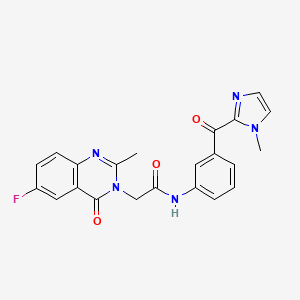 2-(6-fluoro-2-methyl-4-oxoquinazolin-3(4H)-yl)-N-{3-[(1-methyl-1H-imidazol-2-yl)carbonyl]phenyl}acetamide