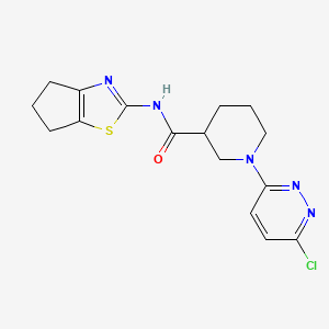 molecular formula C16H18ClN5OS B10999556 1-(6-chloropyridazin-3-yl)-N-(5,6-dihydro-4H-cyclopenta[d][1,3]thiazol-2-yl)piperidine-3-carboxamide 