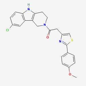 molecular formula C23H20ClN3O2S B10999564 1-(8-chloro-1,3,4,5-tetrahydro-2H-pyrido[4,3-b]indol-2-yl)-2-[2-(4-methoxyphenyl)-1,3-thiazol-4-yl]ethanone 