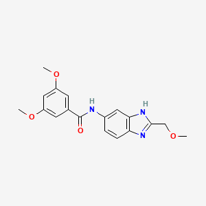 molecular formula C18H19N3O4 B10999569 3,5-dimethoxy-N-[2-(methoxymethyl)-1H-benzimidazol-5-yl]benzamide 