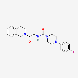 molecular formula C22H25FN4O2 B10999590 N-[2-(3,4-dihydroisoquinolin-2(1H)-yl)-2-oxoethyl]-4-(4-fluorophenyl)piperazine-1-carboxamide 