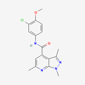 molecular formula C17H17ClN4O2 B10999595 N-(3-chloro-4-methoxyphenyl)-1,3,6-trimethyl-1H-pyrazolo[3,4-b]pyridine-4-carboxamide 