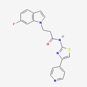 3-(6-fluoro-1H-indol-1-yl)-N-(4-(pyridin-4-yl)thiazol-2-yl)propanamide