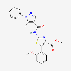 methyl 5-(2-methoxyphenyl)-2-{[(5-methyl-1-phenyl-1H-pyrazol-4-yl)carbonyl]amino}-1,3-thiazole-4-carboxylate