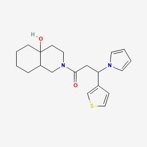 molecular formula C20H26N2O2S B10999644 1-(4a-hydroxyoctahydroisoquinolin-2(1H)-yl)-3-(1H-pyrrol-1-yl)-3-(thiophen-3-yl)propan-1-one 