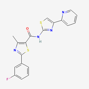 2-(3-fluorophenyl)-4-methyl-N-[4-(pyridin-2-yl)-1,3-thiazol-2-yl]-1,3-thiazole-5-carboxamide