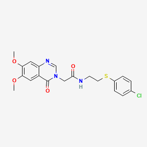 N-{2-[(4-chlorophenyl)sulfanyl]ethyl}-2-(6,7-dimethoxy-4-oxoquinazolin-3(4H)-yl)acetamide