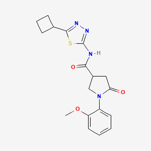 molecular formula C18H20N4O3S B10999703 N-(5-cyclobutyl-1,3,4-thiadiazol-2-yl)-1-(2-methoxyphenyl)-5-oxopyrrolidine-3-carboxamide 