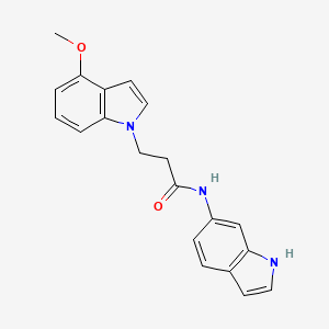 molecular formula C20H19N3O2 B10999711 N-(1H-indol-6-yl)-3-(4-methoxy-1H-indol-1-yl)propanamide 