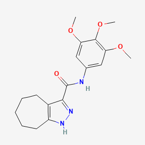 molecular formula C18H23N3O4 B10999718 N-(3,4,5-trimethoxyphenyl)-2,4,5,6,7,8-hexahydrocyclohepta[c]pyrazole-3-carboxamide 