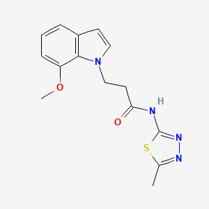 molecular formula C15H16N4O2S B10999722 3-(7-methoxy-1H-indol-1-yl)-N-(5-methyl-1,3,4-thiadiazol-2-yl)propanamide 