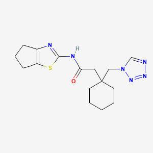 2-(1-((1H-tetrazol-1-yl)methyl)cyclohexyl)-N-(5,6-dihydro-4H-cyclopenta[d]thiazol-2-yl)acetamide