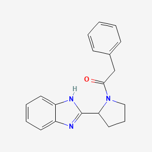 molecular formula C19H19N3O B10999746 1-[2-(1H-benzimidazol-2-yl)pyrrolidin-1-yl]-2-phenylethanone 