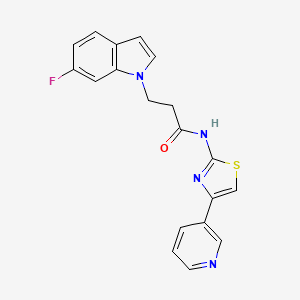 3-(6-fluoro-1H-indol-1-yl)-N-[4-(pyridin-3-yl)-1,3-thiazol-2-yl]propanamide