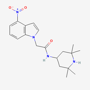 molecular formula C19H26N4O3 B10999760 2-(4-nitro-1H-indol-1-yl)-N-(2,2,6,6-tetramethylpiperidin-4-yl)acetamide 